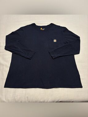Women’s Carhartt Pocket Long Sleeve Shirt | Navy | Size 2X